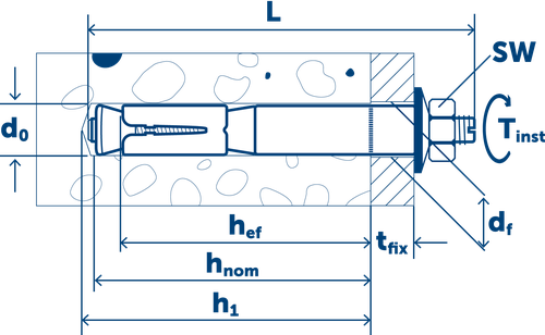 Sormat Анкер LIEBIG B для высоких нагрузок оцинкованный M16-25/100/40